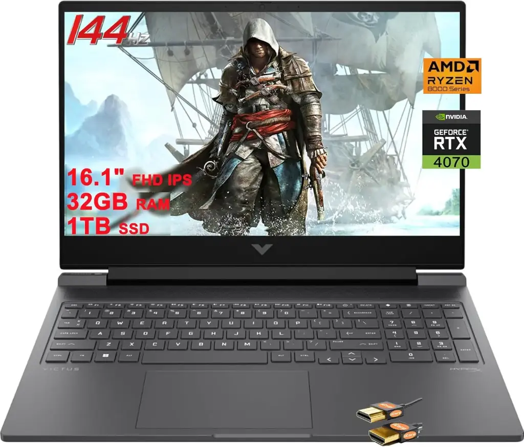 HP VICTUS 16-R0085CL, Intel Core I7-13700H, 1TB SSD, 16GB DDR5, 16.1 Inch, 1920x1080, Nvidia Geforce RTX 4070 8GB, W11H 