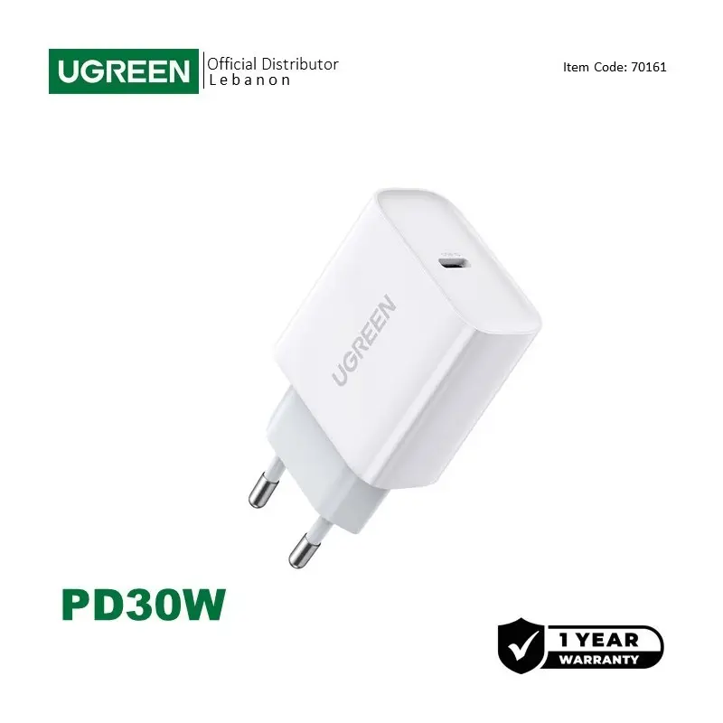 UGREEN 30W USB-C Smart & Fast Charger for Phones, Tablets, Ipads &  MacBook Air