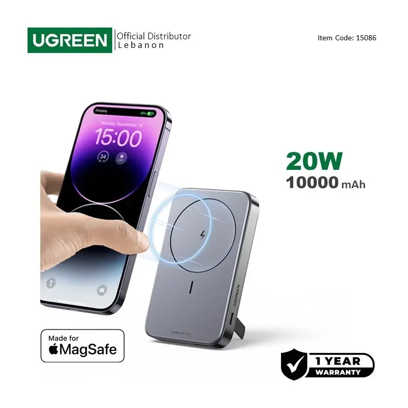 UGREEN Magsafe, Magnetic Wireless Power Bank, 20W PD, Dual Ports, 10000 mAh, Fast  Charging for Phones, Tablets 