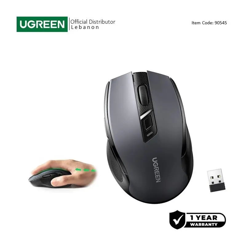  UGREEN Silent Wireless Mouse, 4000DPI, Accurate Control, Ergonomic  Design for maximum Comfort