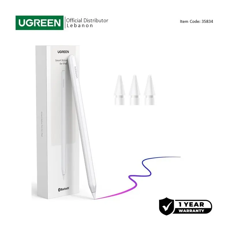  UGREEN Smart Stylus Pen for iPad, USB-C & Magnetic Charging