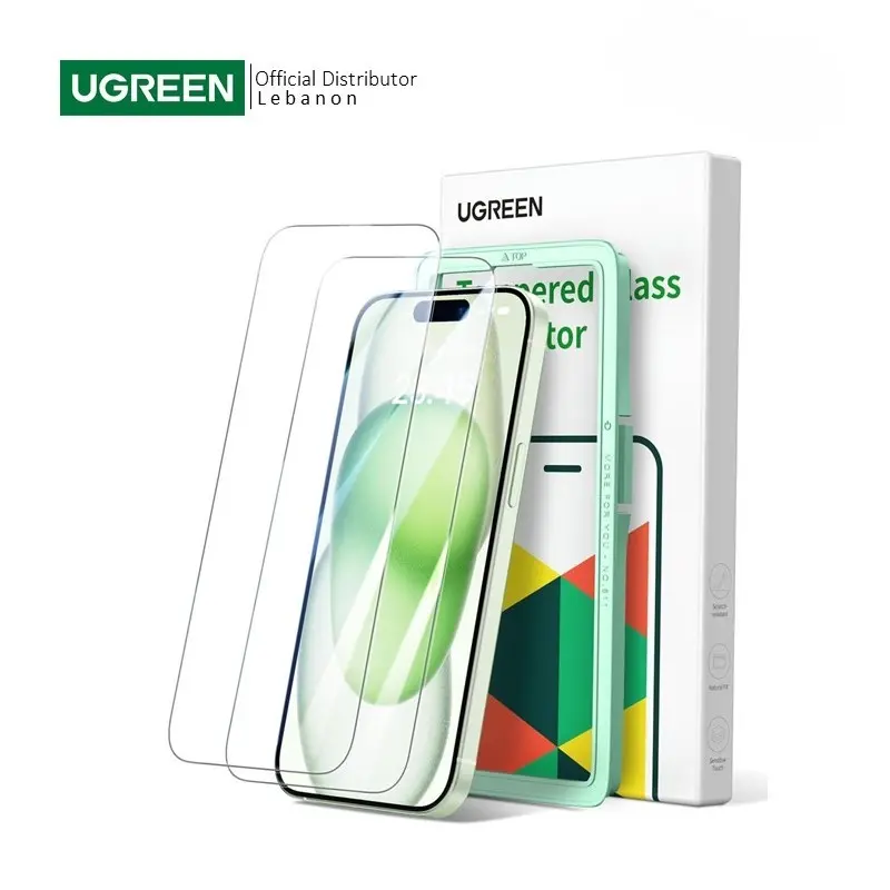  UGREEN (2 Pack) HD Screen Tempered Protective Film For iPhone  15