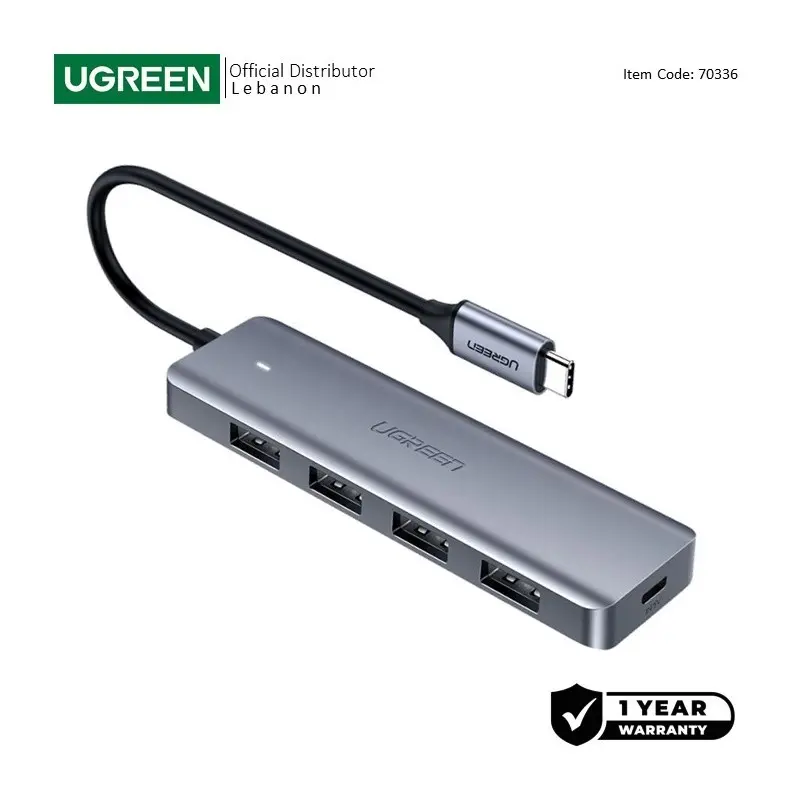  UGREEN USB-C Hub to 4 Ports USB 3.0, with power port 