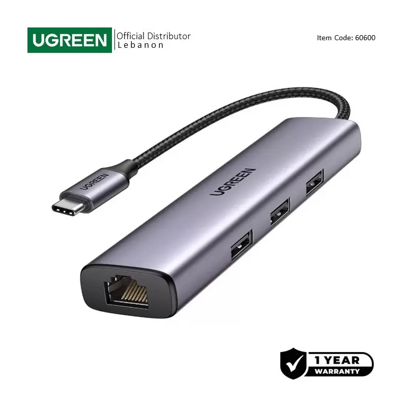 UGREEN 4 in 1 USB-C Hub with Lan Port