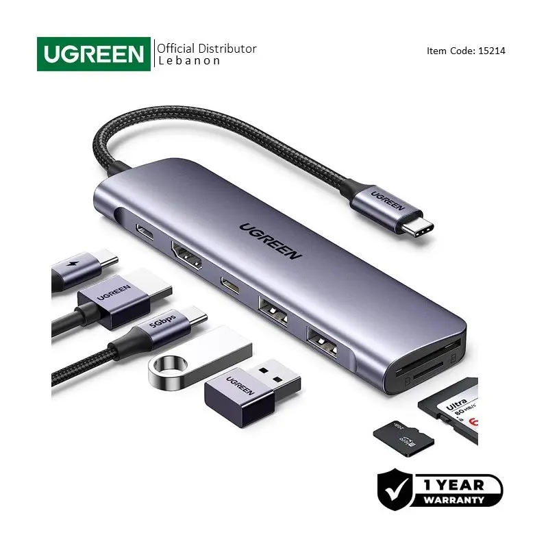 UGREEN REVODOK 7-in-1 USB-C HUB Docking Station with Power Port