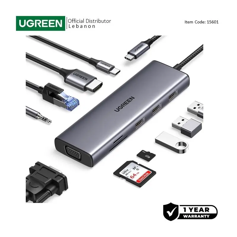UGREEN 10-in-1 USB-C HUB Docking Station + Power Delivery Port