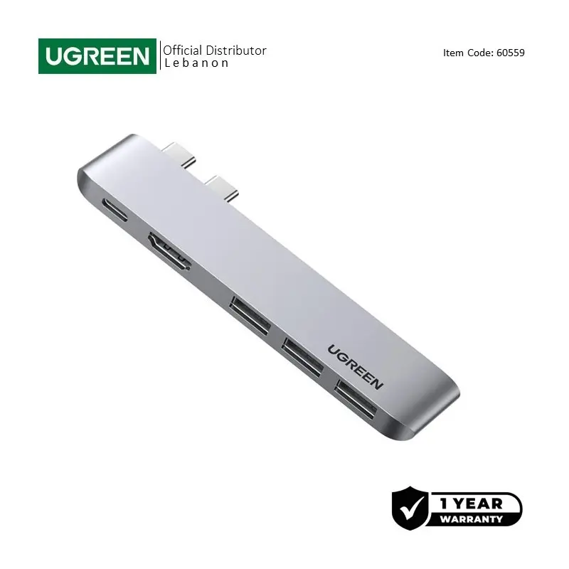 UGREEN 5-in-2 USB-C HUB Docking Station Adapter for MacBook Pro/air