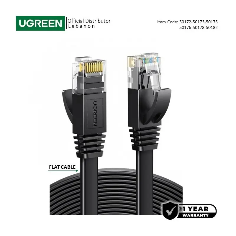 UGREEN RJ45 Cat6 Patch Cord Ethernet Flat Design Cable