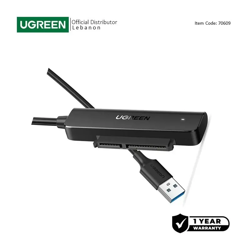 UGREEN USB-A 3.0 to SATA Adapter Cable for 2.5“ HDD and SSD 
