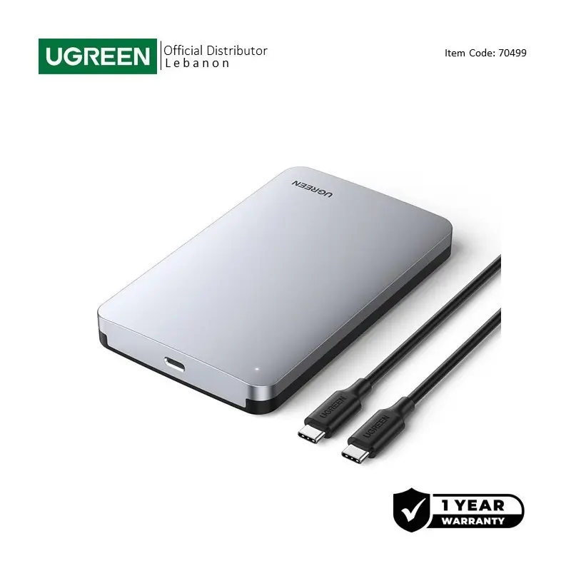 UGREEN USB-C 3.1 6Gbps High-Speed Enclosure for 2.5 inch HDD/SSD