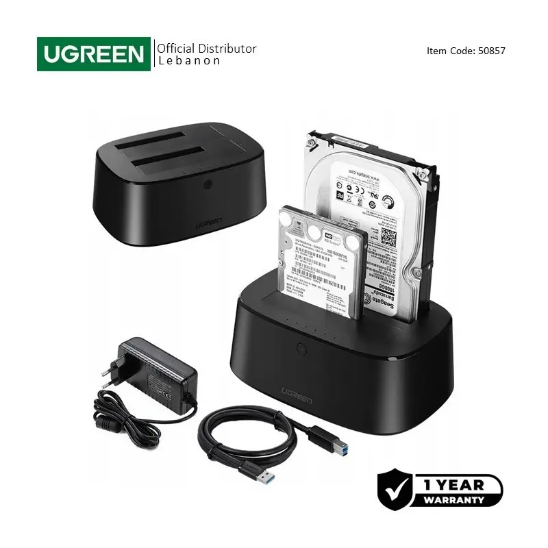 UGREEN USB 3.0 to SATA Dual-Bay Hard Drive Docking Station DUPLICAtoR /CLONER