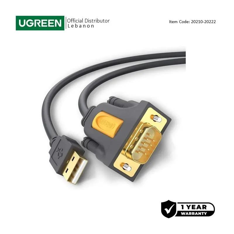 UGREEN USB to Serial DB9 RS-232 Male Adapter Cable