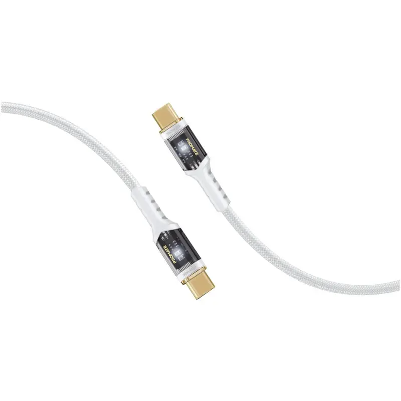 LucidLine-CC120 High Tensile Transparent 100W Power Delivery USB-C Cable with LED Light