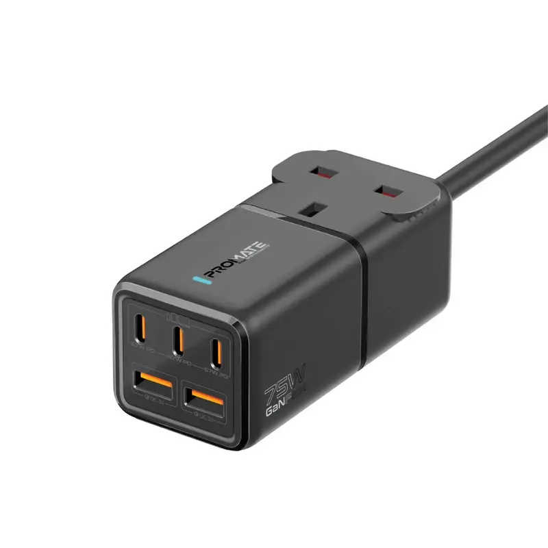 PowerBrix-GaN75 75W GaNFast Multi-Port Power Strip with AC Socket