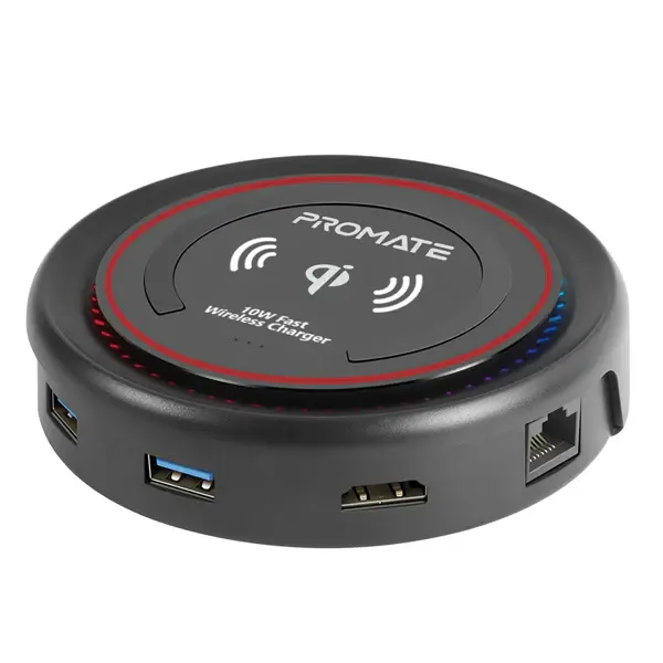 CenterHub All-in-One USB-C™ Hub with 100W Power Delivery & 10W Qi Wireless Charger