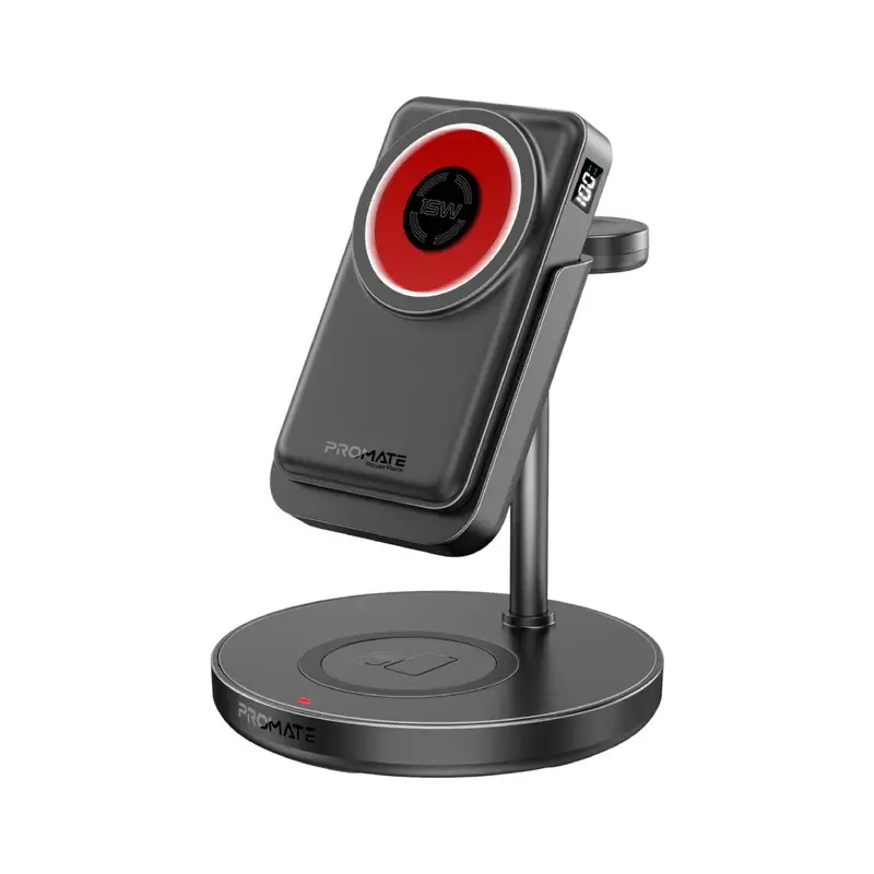 RoverPack 4-in-1 Charging Station with MagSafe Compatible Wireless Charging Power Bank, AirPods Charger & Detachable Apple Watch Charger