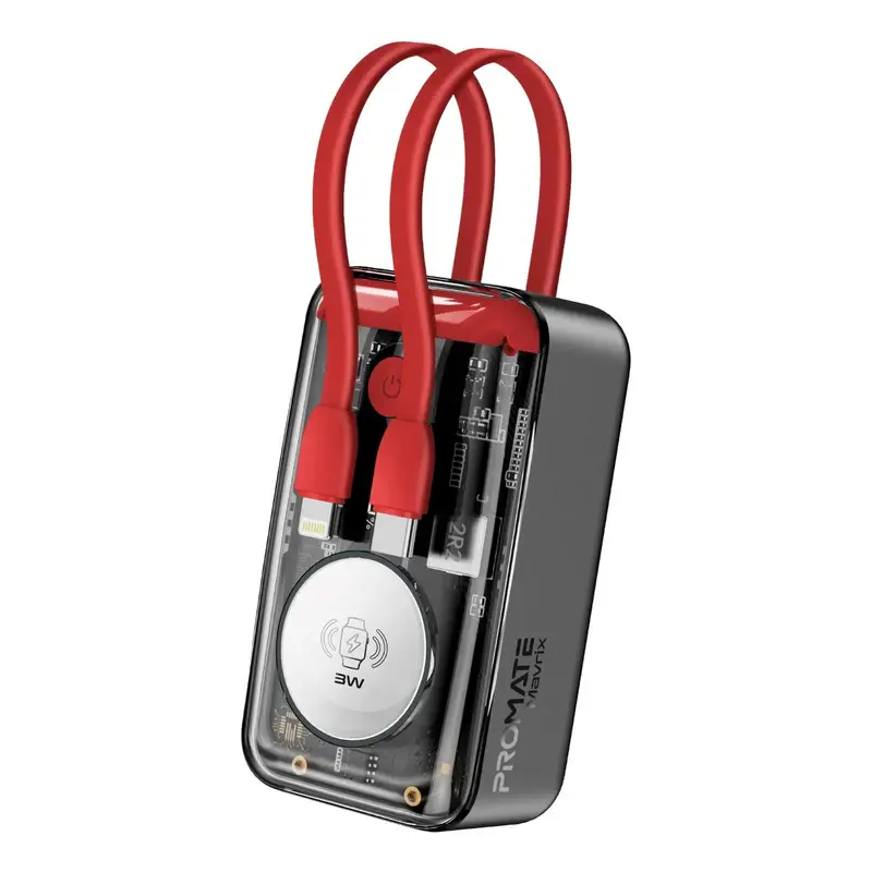 Mavrix 35W Transparent Smartphone and Apple Watch Charging Power Bank with USB-C & Lightning Cable