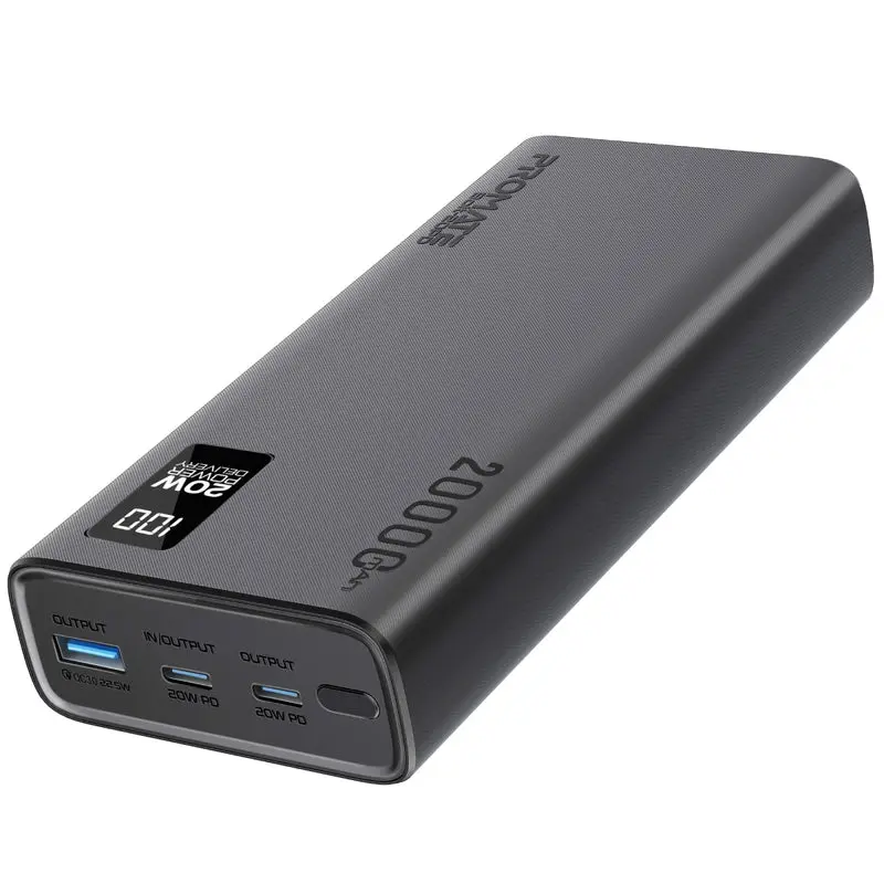 Bolt-20PD Compact Smart Charging Power Bank with 20W PD Dual USB-C and 22.5W USB-A Ports