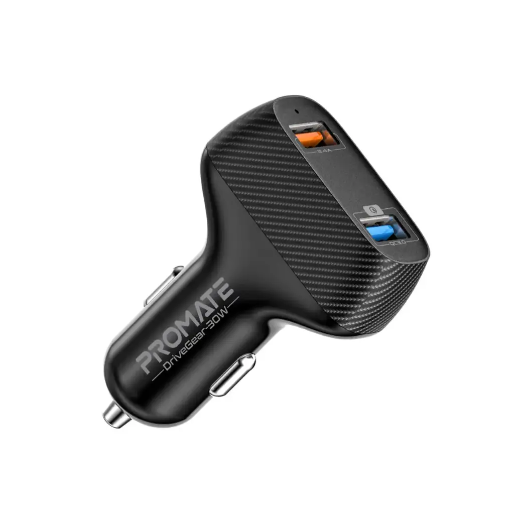 Promate DriveGear-33W High Speed Dual USB Car Charger | DRIVEGEAR-33W