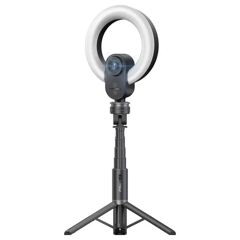 VistaCam 2K Ultra-HD Webcam with Built-in Mic & Ring Light and detachable Tripod