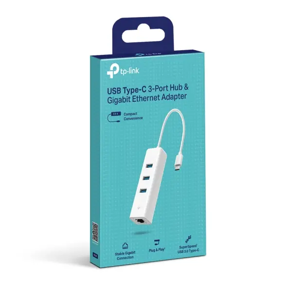 TP-LINK USB Type-C 3-Port Hub & Gigabit Ethernet Adapter 