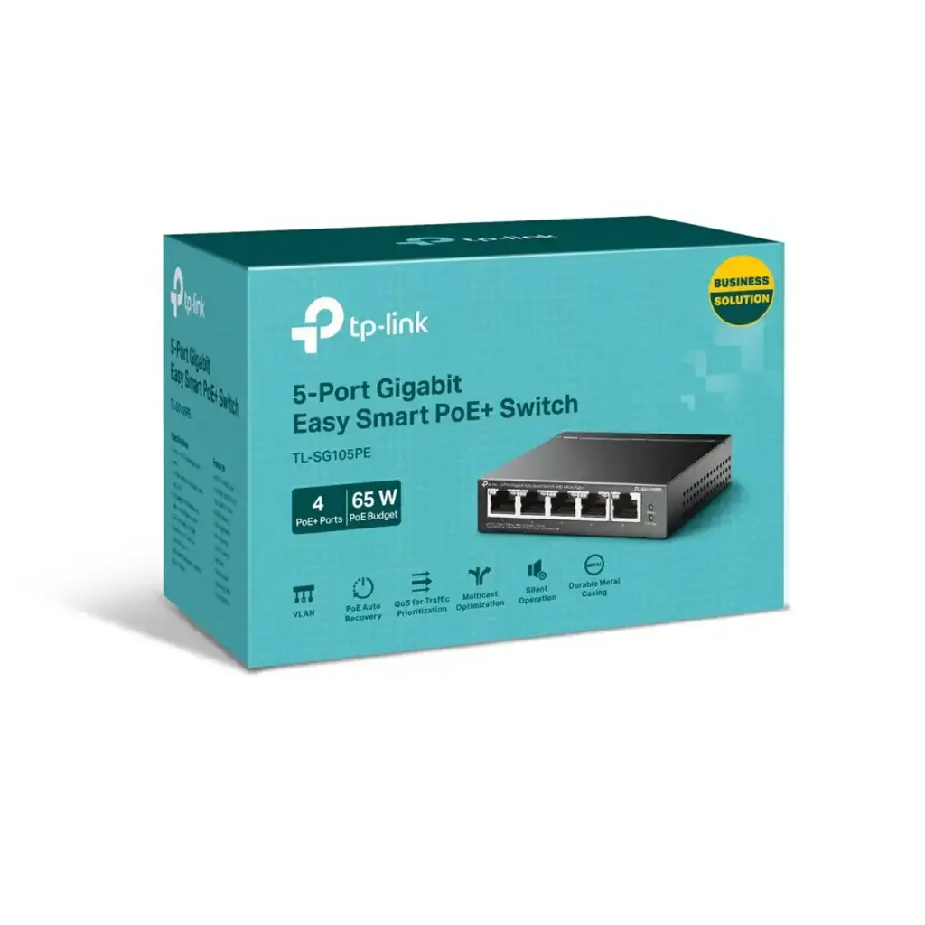 TP-LINK Switch 5 Port Gigabit Easy Smart with 4-Port PoE+ (65w) 
