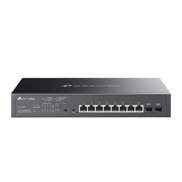 TP-LINK Switch Omada 10-Port Gigabit Smart with 8-Port PoE+ (150w) with 2giga SFP slots 
