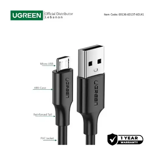 UGREEN USB-A to Micro USB Cable, Fast Charge 60136-6014-60137
