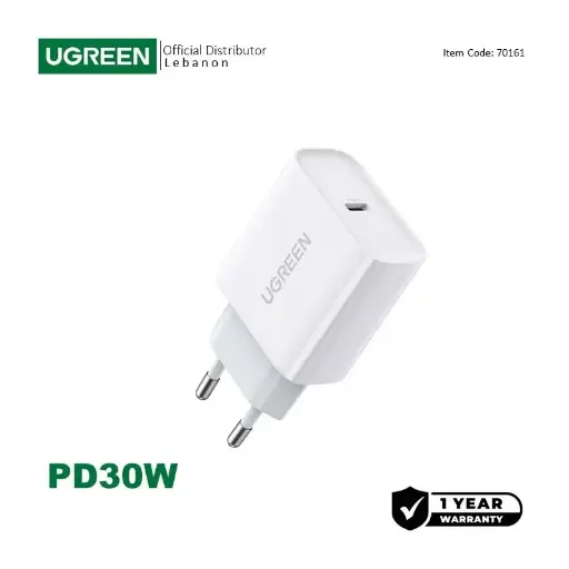 UGREEN 30W USB-C Smart & Fast Charger for Phones, Tablets, Ipads &  MacBook Air