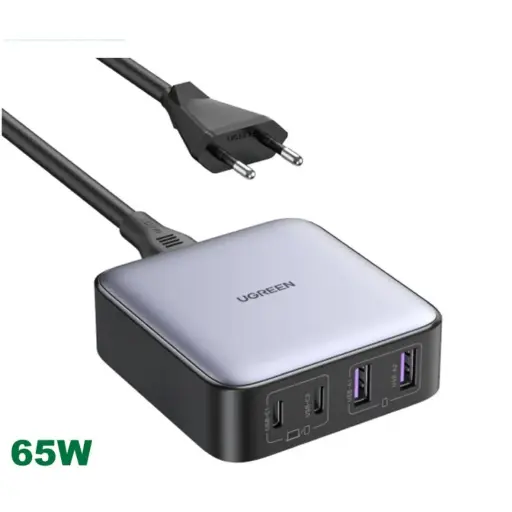 UGREEN 65W GaN Tech Chip, 4 Ports Charger for Phones, Tablets, Ipads,  Laptops & MacBooks