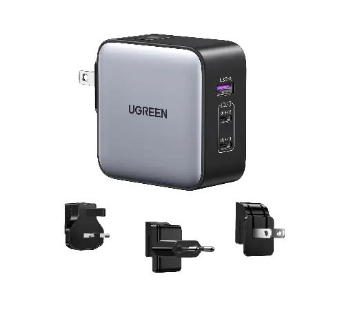 UGREEN 65W GaN Tech Chip, 3 Ports Charger for Phones, Tablets, Ipads,  Laptops & MacBooks