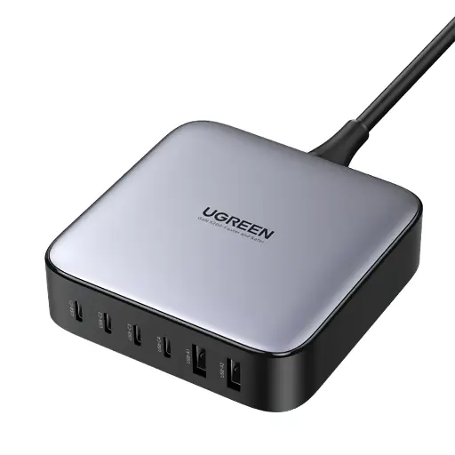 UGREEN NEXODE 200W GaNInfinity Chip, 6 Ports Charger for Phones,  Tablets, Ipads, Laptops & MacBooks