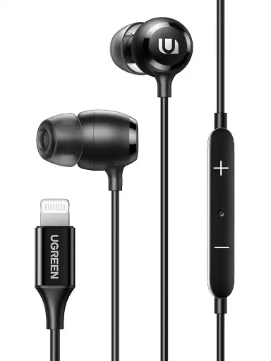  UGREEN MFI certified lightning Wired Earphones with Microphone, Noise Isolation, Powerful  Bass
