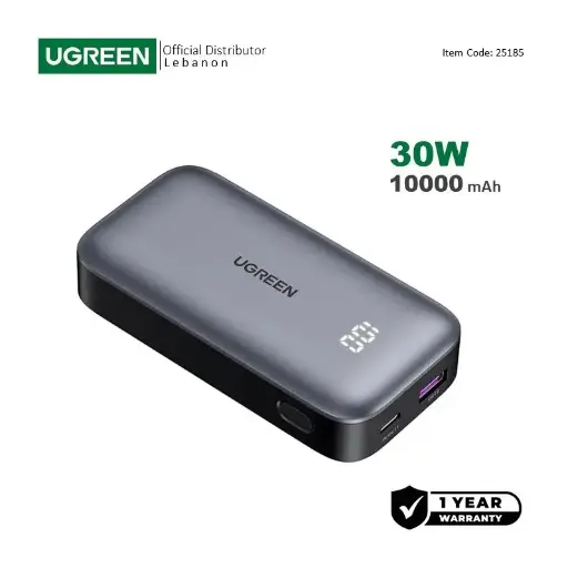 UGREEN Power Bank 30W PD, Dual Ports, 10000 mAh, Smart & Fast Charging for Phones,  Tablets, Ipads