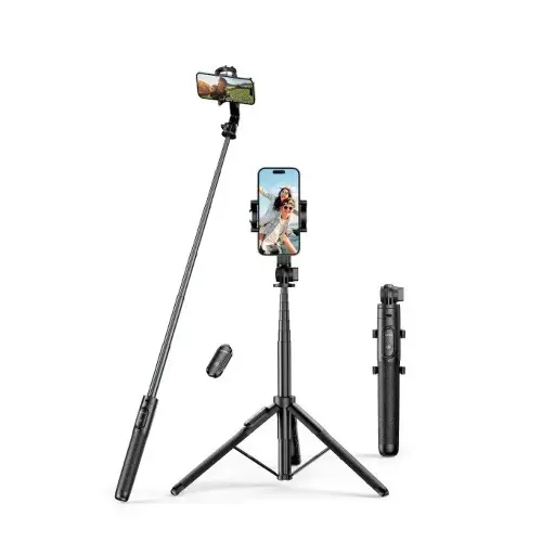UGREEN Dual Function Selfie Stick &amp; Tripod with Bluetooth Remote, Adjustable Height form  30.5cm to 157cm