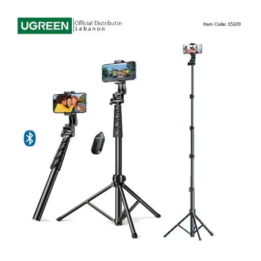 UGREEN 2-in-1 Selfie Stick &amp; Tripod with Bluetooth Remote, Adjustable Height form 58.4cm  to 178cm 