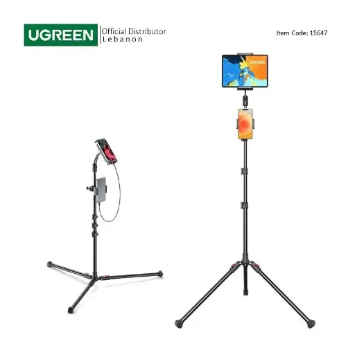  UGREEN 2 In 1 Tripod Stand with two holders, one for phone and one for tablet,  Adjustable Height up to 170cm