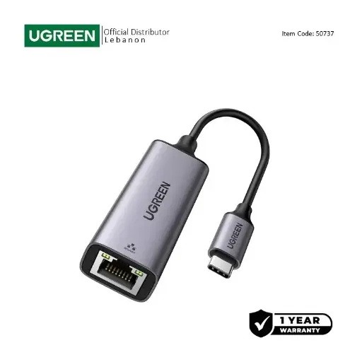  UGREEN USB-C to Gigabit Ethernet Adapter - RJ45, 10/100/1000Mbps, Aluminum case