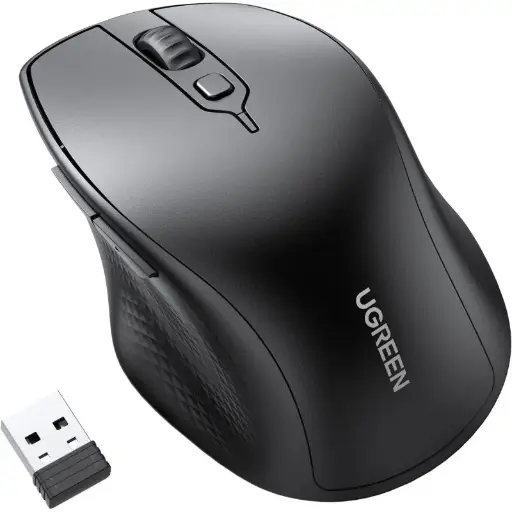  UGREEN Bluetooth and Silent Wireless Mouse, 4000DPI, Connect and switch Up to 2  Devices, max Comfort Design