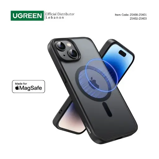 UGREEN Black Frame Frosted Back Plate Magnetic Protective  Case (Clear)