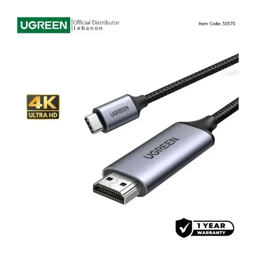  UGREEN USB-C Male to HDMI Male Braided Cable