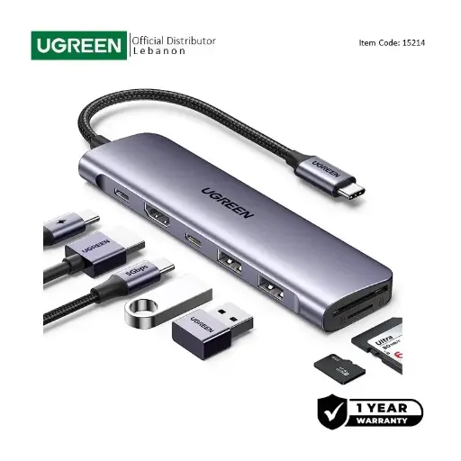 UGREEN REVODOK 7-in-1 USB-C HUB Docking Station with Power Port
