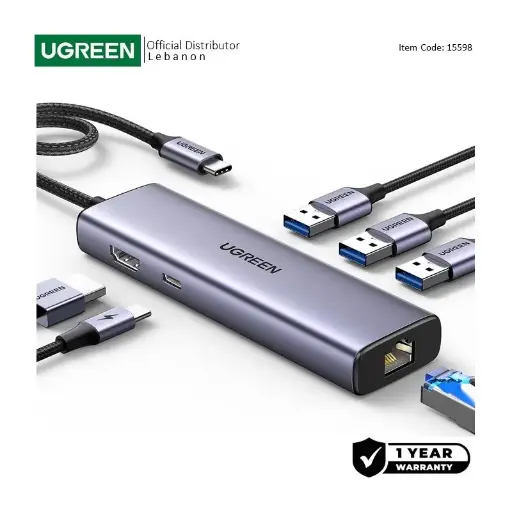 UGREEN 6-in-1 USB-C HUB Docking Station with Power Port