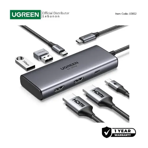 UGREEN REVODOK Dual Display 6-in-1USB-C HUB Docking Support Duplicate and  Extended Mode