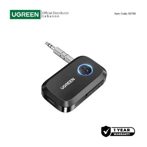  UGREEN Car & Home Bluetooth 5.3 Receiver  Audio Adapter, Built-In Microphone, Built-in  Battery up to 15 Hours 