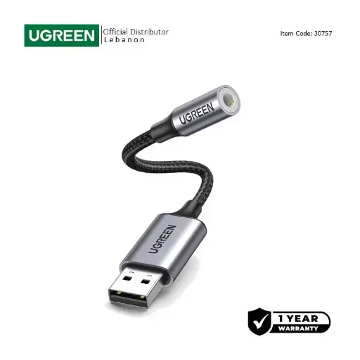 UGREEN USB External Sound Card, USB to 3.5MM Female Jack Audio Adapter