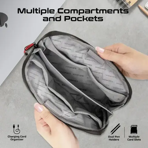 Vali Lightweight Tech Essential Organizer Pouch Bag with Multiple Pockets
