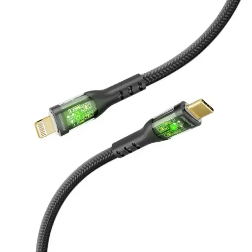 TransLine-Ci 27W Power Delivery USB-C to Lightning Cable with Transparent Shells