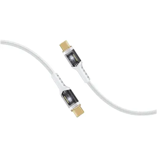 LucidLine-CC120 High Tensile Transparent 100W Power Delivery USB-C Cable with LED Light