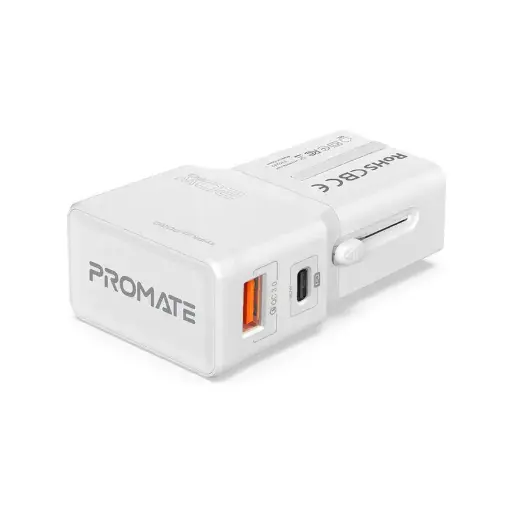 TriPlug-PD20 Sleek Universal Travel Adapter with 20W Power Delivery & Quick Charge 3.0